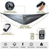 1 x RAW Customer Returns NatureFun Ultralight Camping Hammock 300kg load capacity, 300 x 200 cm Nylon parachute style, breathable and quick drying. 2 premium carabiners, 2 nylon slings included - RRP €24.0