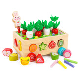 1 x RAW Customer Returns Children s Montessori toys from 1 2 3 years 7-in-1 wooden toy 2 years Plug-in game sorting game wooden puzzle carrot harvest Educational toy gift for girls boys children toddlers - RRP €19.75