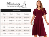 1 x RAW Customer Returns bridesmay 1950s Vintage Evening Dresses Elegant for Wedding Flared Sleeve Summer Dress Wine Red Formal Dresses Wedding Guest Cocktail Party Dress Burgundy M - RRP €48.4