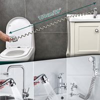 1 x RAW Customer Returns STOAT sink shower head, hand shower set with hose and shower head holder and faucet dispenser, hand shower for sink, sink shower, sink shower, faucet extension - RRP €18.68