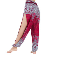 1 x Brand New Lofbaz High Slit Harem Yoga Pants for Women Sexy Lounge Pajamas Sweatpants Women Workout Beachwear Maternity Rose 1 Burgundy M - RRP €29.13