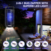 1 x RAW Customer Returns Electric Insect Killer, 4200V UV Insect Mosquito Lamp Mosquito Trap With LED Light, Fly Trap Fly Catcher 4000mAh USB Rechargeable Insect Trap Mosquito Zapper Effective 100-130  - RRP €52.43