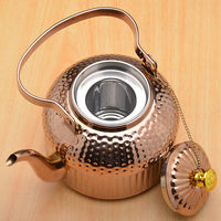 1 x RAW Customer Returns SANQIAHOME 1.8 liter stainless steel teapot with strainer insert, with tea strainer handle, suitable for induction, copper colored - RRP €32.3