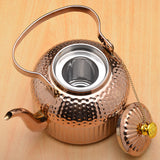 1 x RAW Customer Returns SANQIAHOME 1.8 liter stainless steel teapot with strainer insert, with tea strainer handle, suitable for induction, copper colored - RRP €32.3