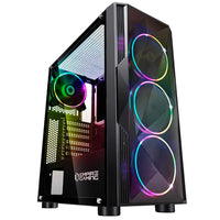 1 x RAW Customer Returns EMPIRE GAMING Diamond ARGB Medium Tower ATX Gamer PC Case Plexiglas Diamond Front and Tempered Glass Side Wall 4 Addressable 120 mm RGB LED Fans Black - RRP €72.91