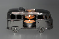 1 x RAW Customer Returns BRISA VW Collection - Volkswagen T1 Bulli Bus Tealight Candle Holder Table Decoration Made of Ceramic 1 28 Classic Bus Silver  - RRP €21.13