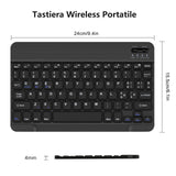 2 x RAW Customer Returns SENGBIRCH Italian Bluetooth Keyboard - Wireless Portable Light Keyboard for Tablets iPad, Samsung, Huawei, iOS, Android, Windows and Any Bluetooth Enabled Device, Black - RRP €42.94