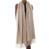 1 x RAW Customer Returns Scarf Shawl Winter Woman Stole Beige Spaosa Scarves Foulard Pashmina Elegant Ceremony - RRP €23.98