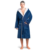 1 x RAW Customer Returns Twinzen bathrobe men s terry cloth royal blue - cotton velvet - dressing gown men s cotton velour bathrobe men s cotton OekoTex extra soft size XXL - RRP €45.37