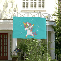 1 x RAW Customer Returns Decorative House Flag Yard Banner Cute Unicorn Dancing Party Print All Seasons Holiday Welcome Garden Flags Lawn Decoration 47x71 inch - RRP €13.59