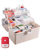 1 x RAW Customer Returns EURXLQ 3-shelf 39cm white multi-purpose storage box, medicine cabinet with storage bag, medicine organizer, medicine cabinet box, toolbox, sorting box, fishing case, organizer box, 39x26.5x21.5 cm - RRP €54.99