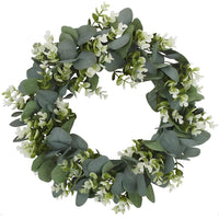 1 x RAW Customer Returns Wreath Artificial Eucalyptus, Wreath Green Door Wreath, Door Wreath All Year Round, Artificial Door Wreath Decoration, Green Door Wreath Decoration Wall Wreath, For Wedding Door Party Window Garden Wall Fireplace  - RRP €20.99