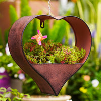 1 x RAW Customer Returns Metal heart shape flower pot hanging garden decoration for outdoors - rust plant pot decoration for garden balcony outdoor plant pot decoration living room hanging pot gifts for women mom girlfriend plant pot - RRP €35.28