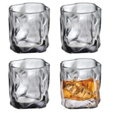 1 x RAW Customer Returns TOATELU whiskey glasses set of 4 whiskey glasses set, crystal glasses set 170ml, irregular crystal whiskey glasses, whiskey glasses, glass cups for juice, water, cocktails, cold drinks, smoke gray - RRP €20.4