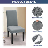 1 x RAW Customer Returns YSTELLAA Chair Covers Set of 6, Stretch Chair Covers, Armchair Cover, Universal Seat Cover, Washable and Removable, Decoration Chair Cover for Home, Banquet Office Wedding Decorations, Light Gray - RRP €29.99