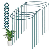 1 x RAW Customer Returns Yocuzee 8 pieces plant supports with 5 pieces plant clips, semi-circular metal plant holders for the garden 40 x 25 cm , perennial holders for plants, flowers, roses, vegetables, tomatoes - RRP €18.14