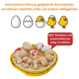 1 x RAW Customer Returns Fully automatic incubator, TRIOCOTTAGE incubator for 12 eggs, hatching machine with automatic rotation system and temperature control for chicken coop, incubator chickens, quail yellow  - RRP €60.4