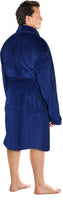 1 x RAW Customer Returns NY Threads Men s Shawl Collar Robe, Cozy Soft, Loungewear and Nightwear Large, Navy  - RRP €21.8