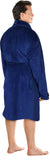 1 x RAW Customer Returns NY Threads Men s Shawl Collar Robe, Cozy Soft, Loungewear and Nightwear Large, Navy  - RRP €21.8