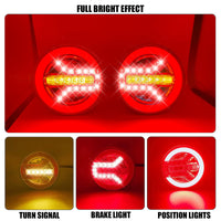 1 x RAW Customer Returns AOJO 2 pieces round 12 V 24 V LED tail light with E-mark, IP67 waterproof universal Hamburg tail lights for car trailers, trucks, caravans, RVs, caravans - RRP €51.06