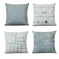 21 x Brand New FabThing Cushion Covers Sofa Decorative Pillow Covers Geometry Modern Cotton for Living Room Bed Home 45x45cm 4 Pieces Gray - RRP €380.94