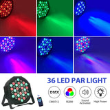 9 x RAW Customer Returns 2PCS LED Par Spotlight 36 LED 72W Disco Light Party Light RGB DMX512 with Remote Control, Stage Light 7 Light Modes DJ Light for Party Bar Stage Festive Show - RRP €379.26