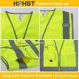 1 x RAW Customer Returns HPHST Safety Vest for Men and Women High Visibility Cycling Vest with Zip Reflective Vest Work Vest EN ISO 20471 Yellow Large  - RRP €18.04