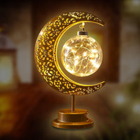 6 x RAW Customer Returns IWTBNOA LED Ramadan Lights Moon Lamp, LED Moon Star Table Lamp, Ramadan Fairy Lights, Iron Ramadan Crescent Lamp, Ramadan Decoration Lamp, Eid Lights, Muslim Islam Table Decoration Battery Operated - RRP €137.94