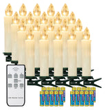 1 x RAW Customer Returns yunsheng Pack of 20 Christmas Tree Candles with Remote Control and Timer, Warm White Christmas Tree Candles, Wireless, Battery Operated Flameless Flickering Christmas Tree Fairy Lights, IP64, Contains 20 AA Batteries  - RRP €29.23