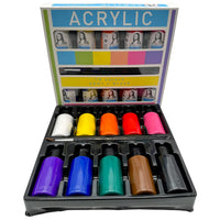 1 x RAW Customer Returns ACRYLIC PAINT SET. 12 colors, 60ml each. Highly pigmented and opaque paints for canvas, pouring, wood, stone, paper, plaster, metal, etc. All-purpose paints 12 colors x 60ml  - RRP €13.79