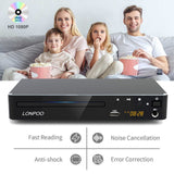 2 x RAW Customer Returns Compact DVD Player for TV - HD 1080P upscaling DVD CD Player, HDMI AV Coxical Output, USB Input, Porta Mic, MP3, HDMI AV Cable Included LP-099  - RRP €79.6