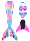 1 x RAW Customer Returns DNFUN Girls Mermaid Tail Swimsuit with Mermaid Fin for Swimming - RRP €44.3