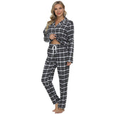 1 x RAW Customer Returns Mnemo Home Women s 100 Cotton Flannel Long Pajamas, Black, XL - RRP €32.99