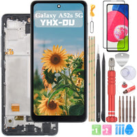 1 x RAW Customer Returns YHX-OU Black with Frame Incell Display For Samsung Galaxy A52s 5G SM-A528B SM-A528N LCD Display Touch Screen Replacement Screen with Tools 1 piece A52S 5G Screen Protector - RRP €40.97