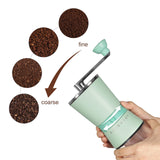 1 x RAW Customer Returns Vzaahu Manual Coffee Grinder - Hand Coffee Grinder with Conical Ceramic Grinder - 8 Levels Adjustable Coarseness with Hand Crank Mint Green  - RRP €20.16