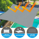 1 x RAW Customer Returns Sun sail 3x4m waterproof, sun sail with eyelets, sun sail balcony, sun sail rectangle with fastening set, weatherproof, breathable, UV protection, for garden terrace balcony. gray-3MX4M  - RRP €32.26