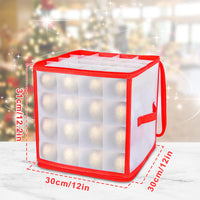 1 x RAW Customer Returns FORMIZON Storage box for Christmas decorations, sorting box storage with handle, storage box for Christmas tree baubles with compartments and lid for 64 Christmas tree baubles, Christmas decorations red  - RRP €22.18