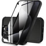 1 x RAW Customer Returns DOSNTO Double-Sided Transparent Case for iPhone 15 Pro Max 6.7 , 360 Degree Full Body Shockproof and Drop Protection Phone Case Built-in Tempered Glass Screen Protector Robust Protective Case, Black - RRP €18.22