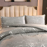 1 x RAW Customer Returns Freyamy bed linen 200x200cm 3-piece light grey silver marble glitter pattern bedding sets brushed microfiber soft reversible bed linen luxury duvet cover with zipper and 2 pillowcases 80x80cm - RRP €40.32