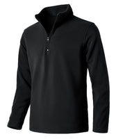 1 x Brand New Oralidera men s fleece sweatshirt, long-sleeved fleece pullover, troyer with quarter zip, winter pullover, fleece jackets, jumper with stand-up collar, black, XXL - RRP €27.6