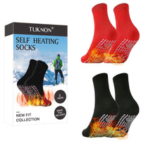 1 x Brand New Heated socks, foot warmer socks, thermal socks, tourmaline socks, magnetic socks, winter socks, winter thermal socks, heated socks, foot warmer, foot heating, winter heating socks for women and men, 2 pairs, black red - RRP €11.02