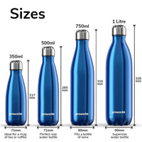 1 x RAW Customer Returns PROWORKS Stainless Steel Water Bottle, BPA Free Insulated Vacuum Metal Bottle for 12 Hour Hot 24 Hour Cold Drinks, Water Bottle for Sports, Work and Gym - 750ml - Blue - RRP €16.86