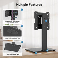 1 x RAW Customer Returns BONTEC TV stand monitor stand for 17-43 inch LCD LED OLED Plasma flat curved TVs monitors up to 45 kg with 50 degree swivel joint, 3-stage height adjustable, Max VESA 200x200 - RRP €29.99