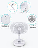 1 x RAW Customer Returns Primevolve 7.7 Oscillating Table and Stand Fan with Remote Control, Portable Foldable Travel Fan for Outdoor Travel Camping, 7200mAh Rechargeable Battery Fan Quiet for Bedroom Office-White - RRP €46.89