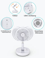 1 x RAW Customer Returns Primevolve Portable Oscillating Fan, Pedestal Fan with Remote Control, 4 Speed Cordless USB Table Fan for Bedroom Travel Camping White 7.7  - RRP €46.89