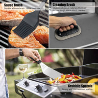 1 x RAW Customer Returns MUJUZE grill spatula stainless steel set, plancha spatula grill accessories in a case gift for men dad, professional spatula grill spatula accessories for grilling teppanyaki and camping... - RRP €32.99