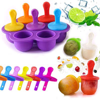 1 x Brand New Ice Cream Molds Popsicle Molds, Ice Cream Molds Ice Lolly Silicone, Silicone Mini Ice Cream Molds, 7 Cavity Ice Cream Molds Ice Lolly Silicone, DIY Ice Pop Mold Purple  - RRP €20.4