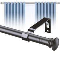 18 x Brand New HARRMS 16mm Curtain Rod Matt Black, 76-188cm, Curtain Rod Extendable Wall Mounted with End Pieces and Brackets for Blackout Curtains Outdoor Curtains - RRP €367.2