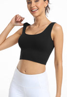 1 x RAW Customer Returns GNOWANN Sports Bra Women s Medium Strong Support Bustier Women s Padded Without Underwire Tank Top Ribbed Top Women s Push Up for Yoga Fitness Jogging, Black Black, S - RRP €22.99