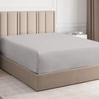 1 x RAW Customer Returns Fitted sheet 160x200cm made of 100 cotton - Flat sheet 160x200 for mattresses up to 40 cm high - Premium bed linen made of 400 thread count cotton - Single pack of fitted sheet 160x200 - Light gray - RRP €37.3